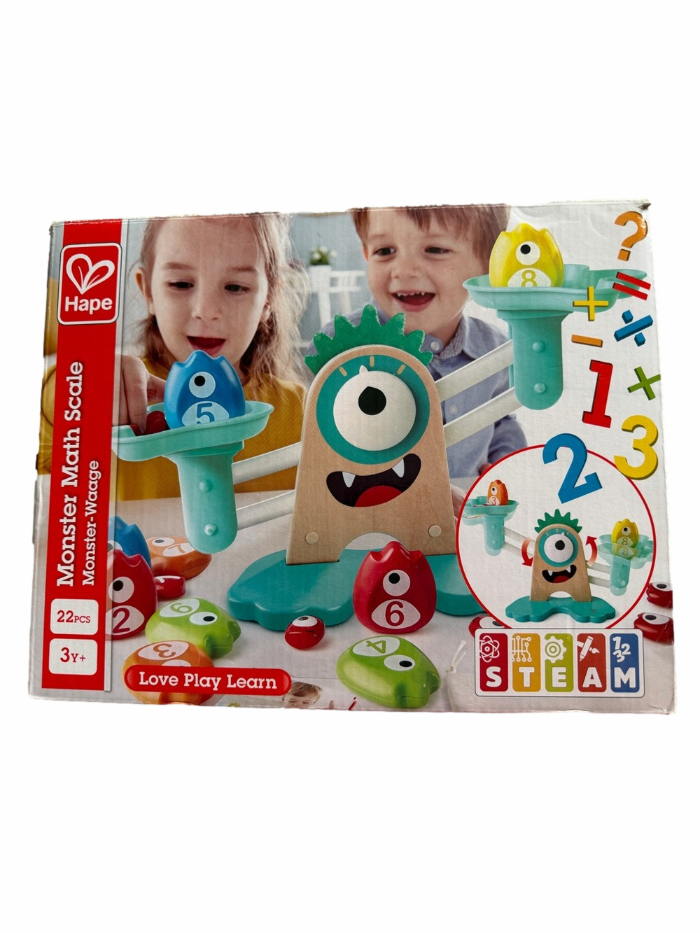 Hape Monster Math Balance Toy Numbers 1-10 Equality Learning Scale